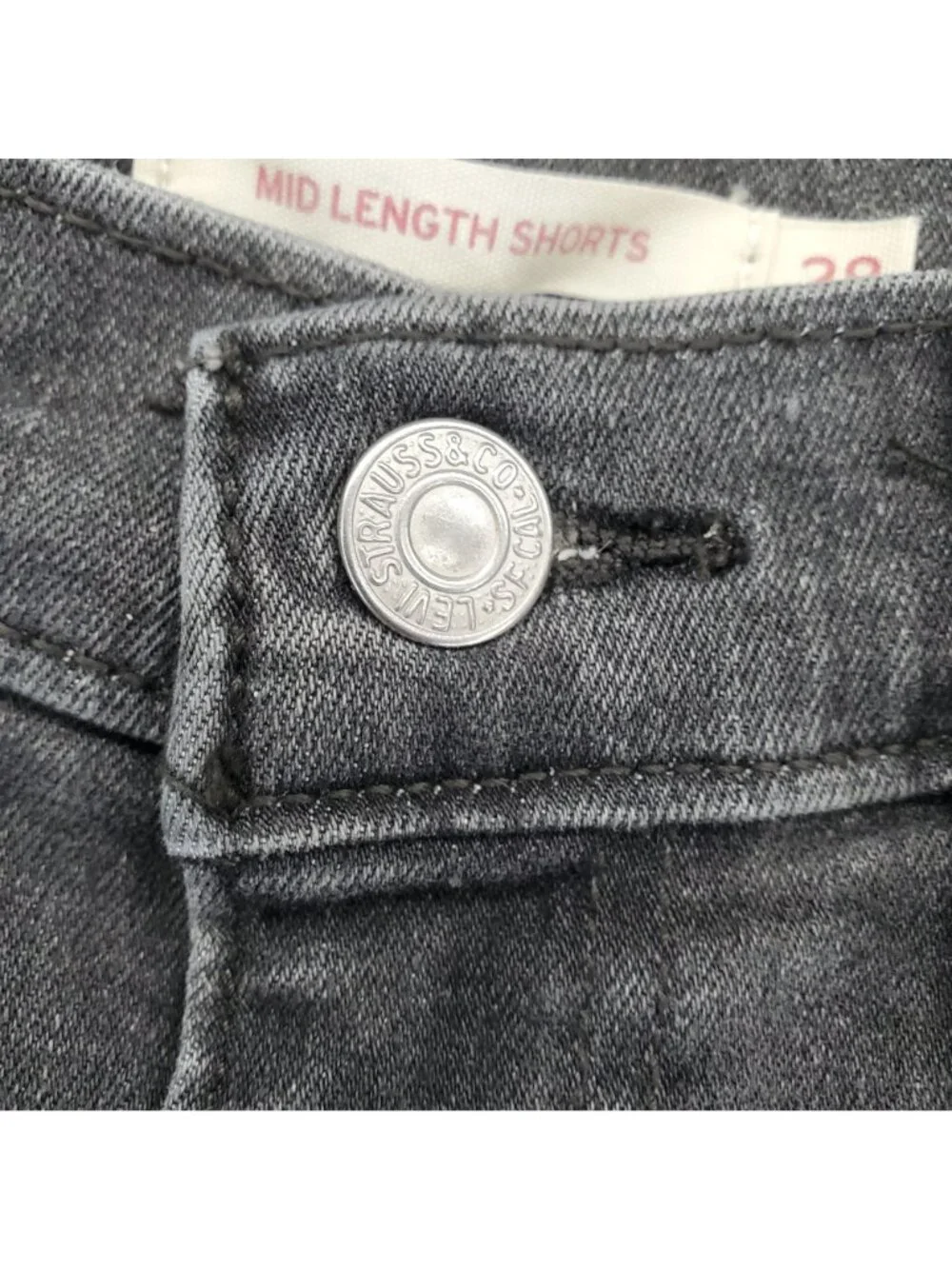 Levis Shorts Womens 28 Gray Mid-Length Stretch Denim Cutoff *Read*